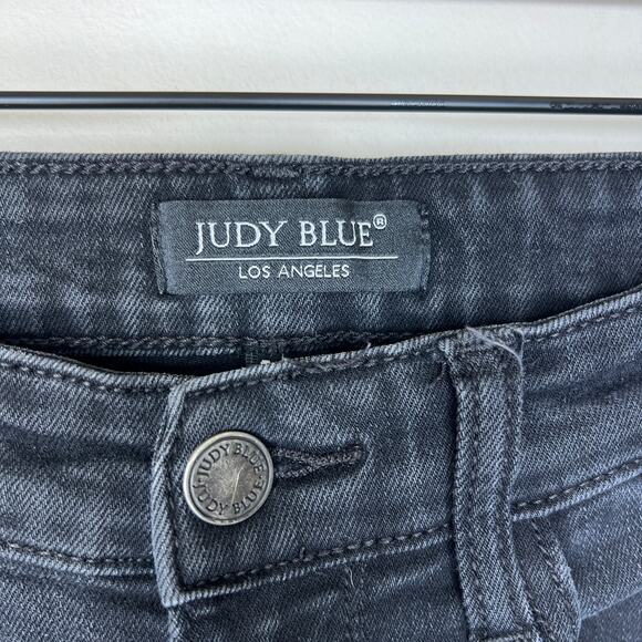 Judy Blue Boyfriend Fit Black Distressed Jeans Size 3/26 Style JB82161BK Stretch - Picture 5 of 15